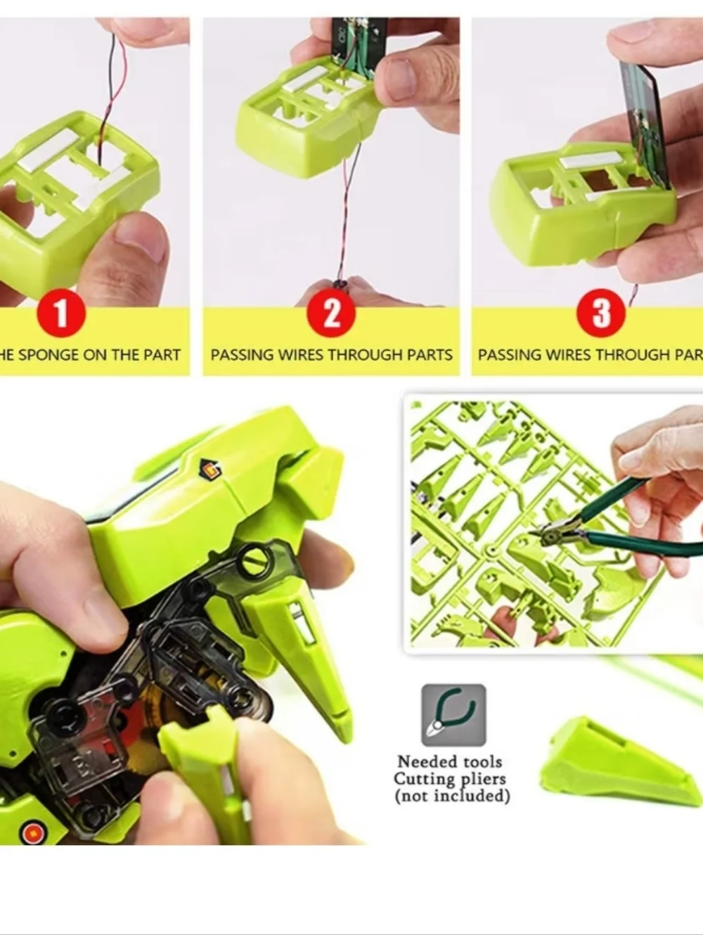 Zisemeil 3-in-1 Solar Powered Dinosaur Robot Building Kit DIY